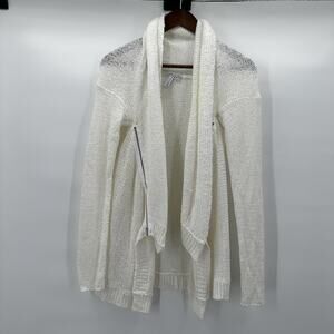 Katherine Barclay Cardigan Sweater Womens Mesh Breathable Beachy Asymmetrical